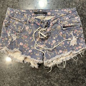Floral Jean shorts